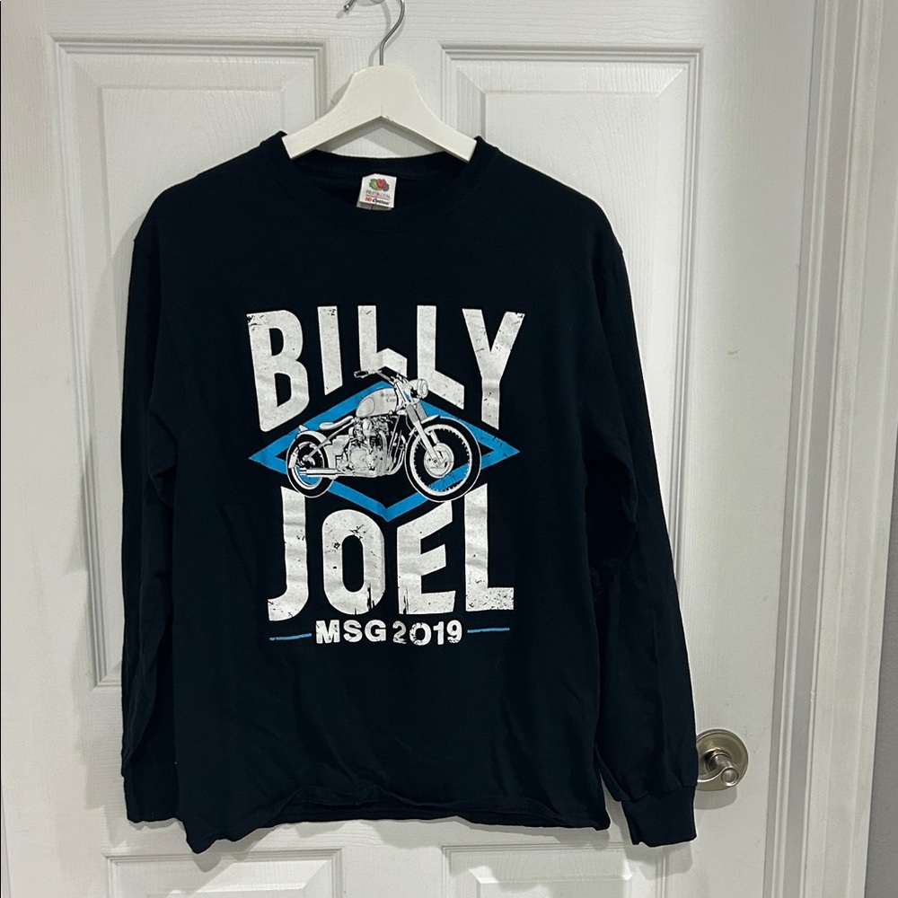 Billy Joel 2019 Tour Black Long Sleeve Shirt w/ White & Blue Design